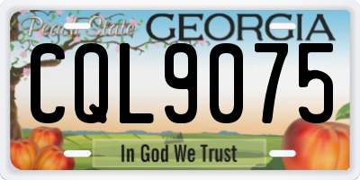GA license plate CQL9075