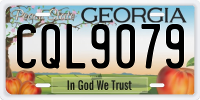 GA license plate CQL9079
