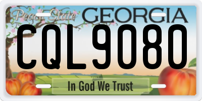 GA license plate CQL9080