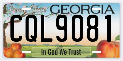GA license plate CQL9081