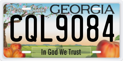 GA license plate CQL9084