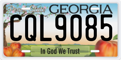 GA license plate CQL9085