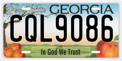 GA license plate CQL9086