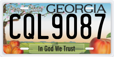 GA license plate CQL9087