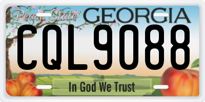 GA license plate CQL9088