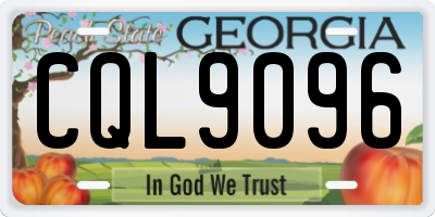 GA license plate CQL9096