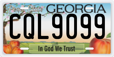 GA license plate CQL9099