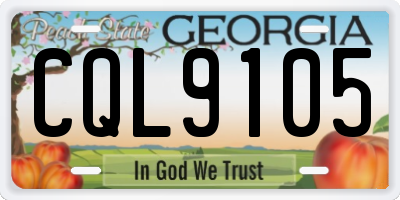 GA license plate CQL9105