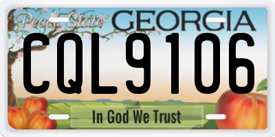 GA license plate CQL9106