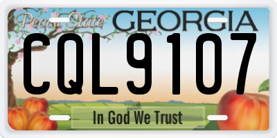 GA license plate CQL9107