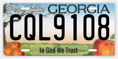 GA license plate CQL9108