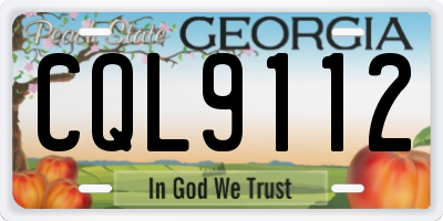 GA license plate CQL9112
