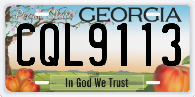 GA license plate CQL9113