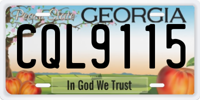 GA license plate CQL9115