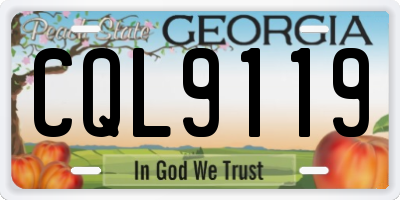 GA license plate CQL9119