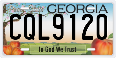 GA license plate CQL9120