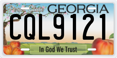 GA license plate CQL9121