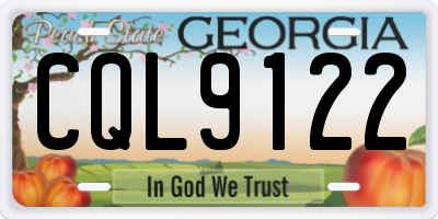 GA license plate CQL9122
