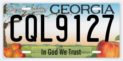 GA license plate CQL9127
