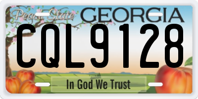 GA license plate CQL9128