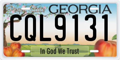 GA license plate CQL9131