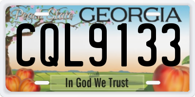 GA license plate CQL9133