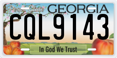 GA license plate CQL9143