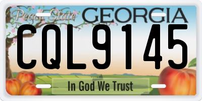 GA license plate CQL9145