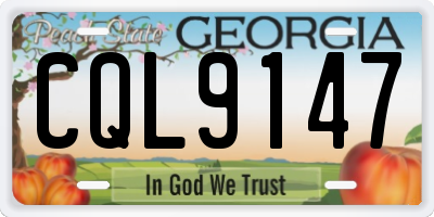 GA license plate CQL9147