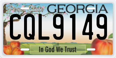 GA license plate CQL9149
