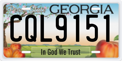 GA license plate CQL9151