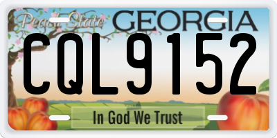 GA license plate CQL9152