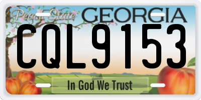 GA license plate CQL9153