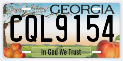 GA license plate CQL9154