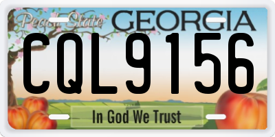 GA license plate CQL9156