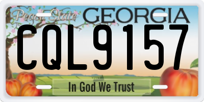 GA license plate CQL9157
