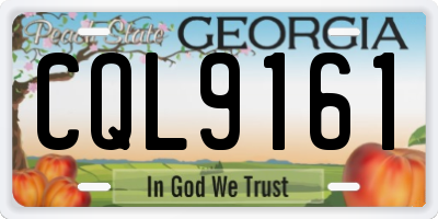 GA license plate CQL9161