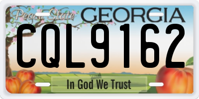 GA license plate CQL9162