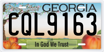 GA license plate CQL9163