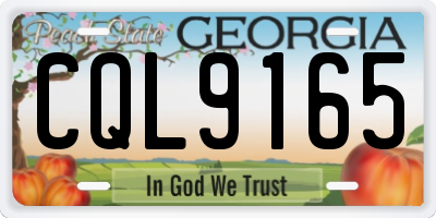 GA license plate CQL9165