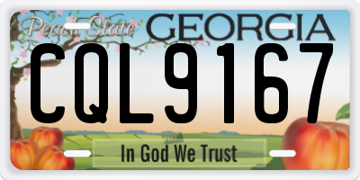 GA license plate CQL9167