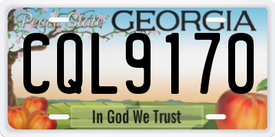 GA license plate CQL9170