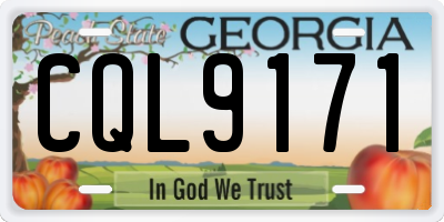 GA license plate CQL9171