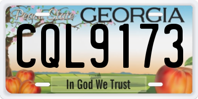 GA license plate CQL9173