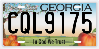 GA license plate CQL9175