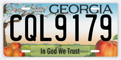 GA license plate CQL9179