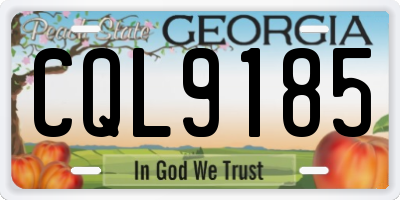 GA license plate CQL9185