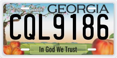 GA license plate CQL9186