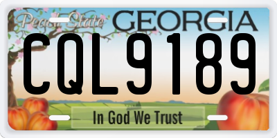GA license plate CQL9189