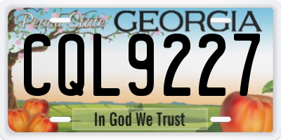 GA license plate CQL9227